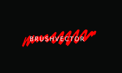 Red paint, ink brush stroke, brush line. Dirty artistic design element. Vector illustration.