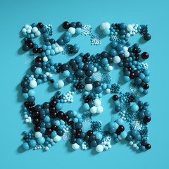 Beautiful background with balls, science, molecule, atom. 3d illustration, 3d rendering.