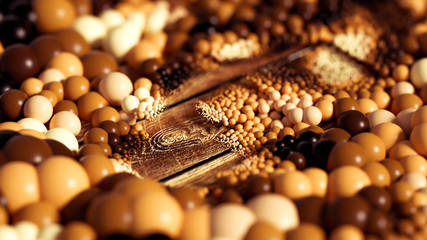 Beautiful background with balls, science, molecule, atom. 3d illustration, 3d rendering.