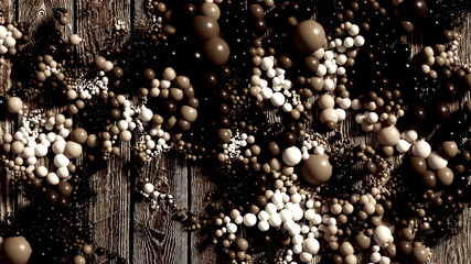 Beautiful background with balls, science, molecule, atom. 3d illustration, 3d rendering.