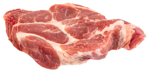 fresh raw steak isolated on white background. Clipping Path