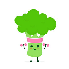 Cute smiling happy strong Broccoli 