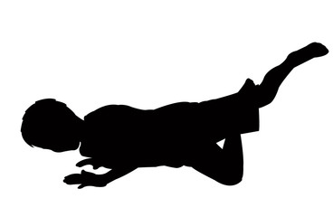 a child falled down body silhouette vector
