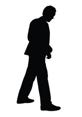 a man walking silhouette vector