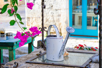 watering can in the garden