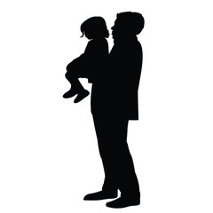 a father hugging the daughter silhouette vector