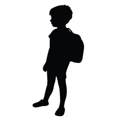 a student boy body silhouette vector