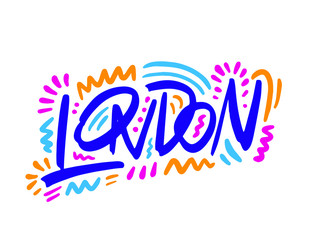 London Handwritten city name.Modern Calligraphy Hand Lettering for Printing,background ,logo, for posters, invitations, cards, etc. Typography vector.