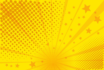 Pop art retro comic. Yellow background. Cartoon vs. Vector