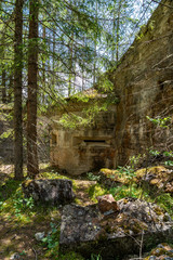 Überreste eines Bunkers aus dem zweiten Weltkrieg im Wald