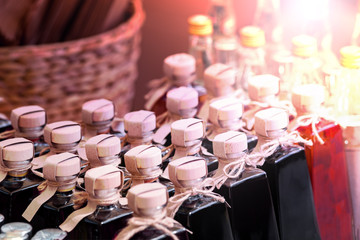 Many bottles of alcohol