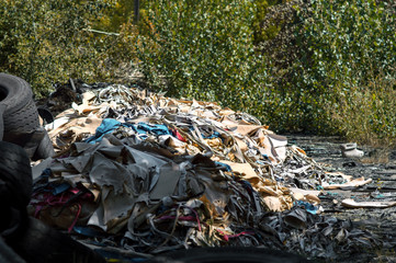 recycling old car tires landfill rubber waste dump