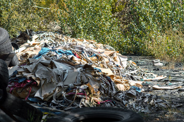 recycling old car tires landfill rubber waste dump