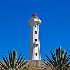 The Donkin Reserve lighthouse in Port Elizabeth, South Africa. This is a popular tourist attraction.