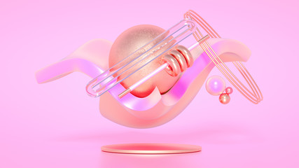 Beautiful abstraction background minimalism. 3d illustration, 3d rendering.