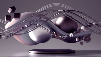 Beautiful abstraction background minimalism. 3d illustration, 3d rendering.