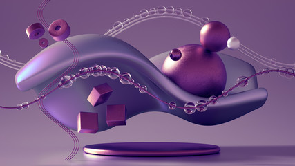 Fototapeta premium Beautiful abstraction background minimalism. 3d illustration, 3d rendering.