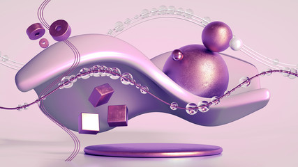 Beautiful abstraction background minimalism. 3d illustration, 3d rendering.
