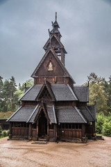 Fototapeta na wymiar Stave church in Oslo Folkemuseum in Norway
