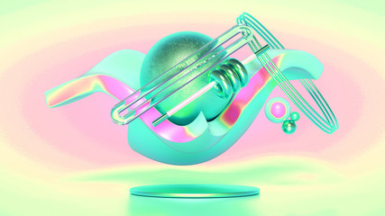 Beautiful abstraction background minimalism. 3d illustration, 3d rendering.