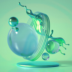 Beautiful abstraction background minimalism. 3d illustration, 3d rendering.