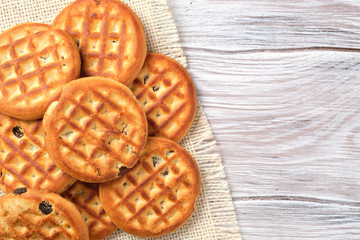 butter cookies on a wooden surface
