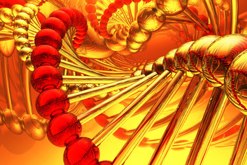 Render of DNA structure. Abstract background, 3d render