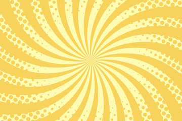 Vector comic book background. Swirl halftone pattern in retro pop art style
