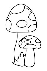 Isolated pointed fungi mushroom design