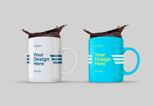 Mug with Splashing Liquid Mockup 