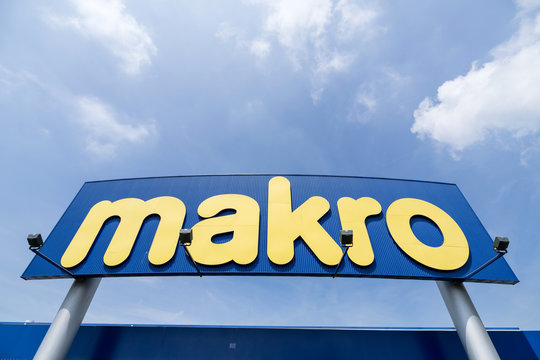 BEVERWIJK, THE NETHERLANDS - June 15, 2018: Makro sign at branch. Makro is an international brand of Warehouse clubs, also called cash and carries.