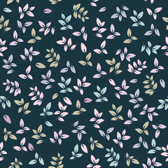 Seamless floral pattern. Leaves on background. Vector illustration