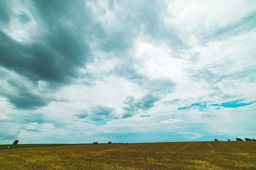 landscape with blue sky and clouds