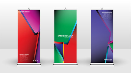 Vertical banner template design. can be used for brochures, covers, publications, etc. Concept of a colorful geometric vector background design