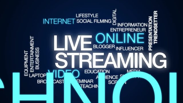 Live streaming animated word cloud. Kinetic typography.