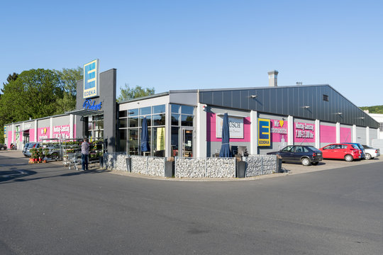 R&Ouml;SRATH, GERMANY - May 4, 2018: EDEKA supermarket. The Edeka Group is the largest German supermarket corporation.