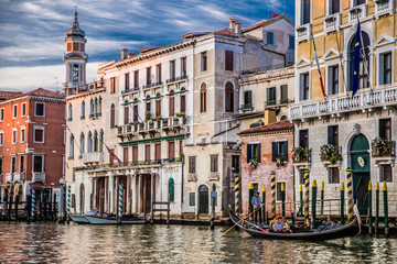 Views of streets and canals in Venice Italy