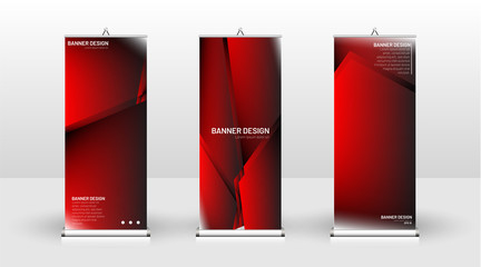 Vertical banner template design. can be used for brochures, covers, publications, etc. Concept of a geometric red vector background design