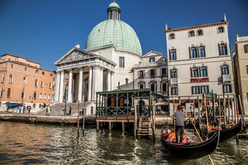 Views of streets and canals in Venice Italy