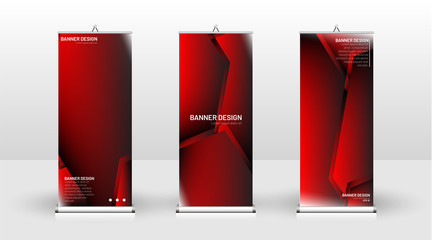 Vertical banner template design. can be used for brochures, covers, publications, etc. Concept of a geometric red vector background design