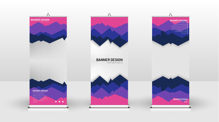 Vertical banner template design. can be used for brochures, covers, publications, etc. futuristic background patterns geometric concepts, colorful creative designs