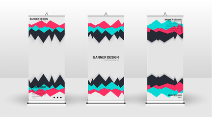 Vertical banner template design. can be used for brochures, covers, publications, etc. futuristic background patterns geometric concepts, colorful creative designs
