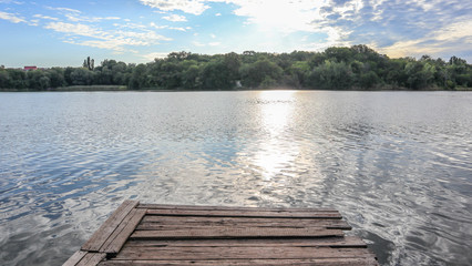 wooden pier on the lake