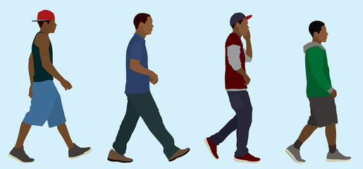 Black Teen Boys Walking