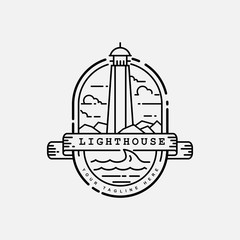 light house logo design vector template.beacon symbol illustration