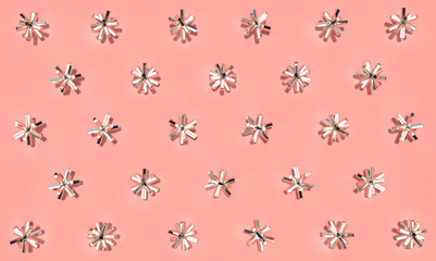 Abstract decorative background with glossy metal stars