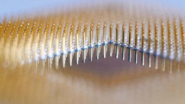 Central Processing Unit, CPU. Close-up of microcircuit chip with electronic components