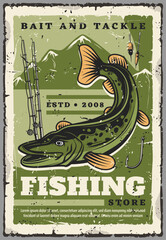 Fishing store, fisher baits and fish tackles