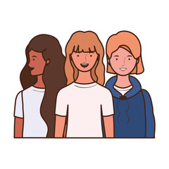 Obraz premium young women on white background