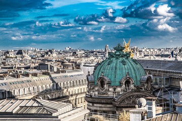 Naklejka premium Views of Paris from the roofs, in France